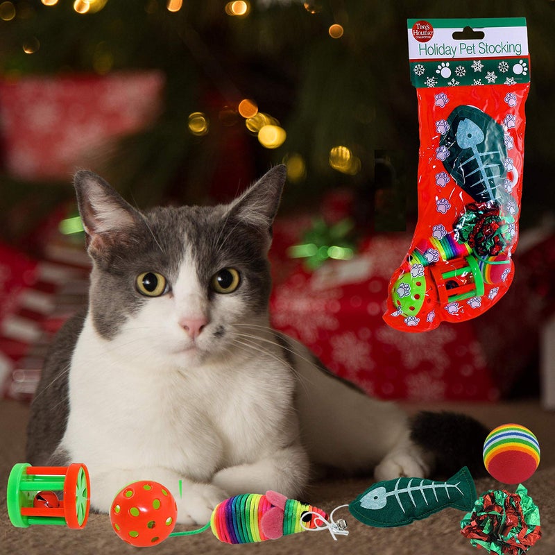 Kole Christmas Cat Stocking, 6 Assorted Toys, Medium Breeds - Image 4